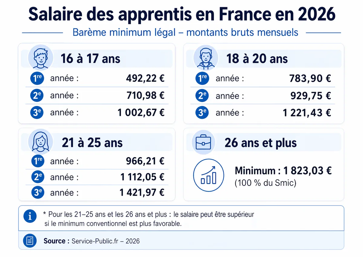 salaire apprenti 2026 france